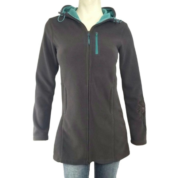 Athleta Jackets & Coats Athleta Swara Brown Fleece Hooded Zipup